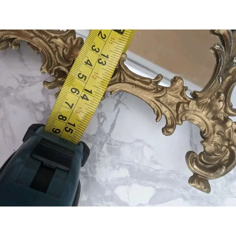 Victorian Ornate Cast Iron Art Picture Mirror Frame Wall Hanging / Stand It Up